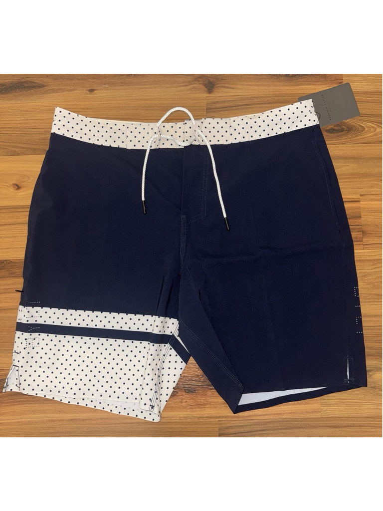Bylt Coastal Boardshorts Men's Xl Navy Polka Dot Surf Swim Beach Coastal Summer